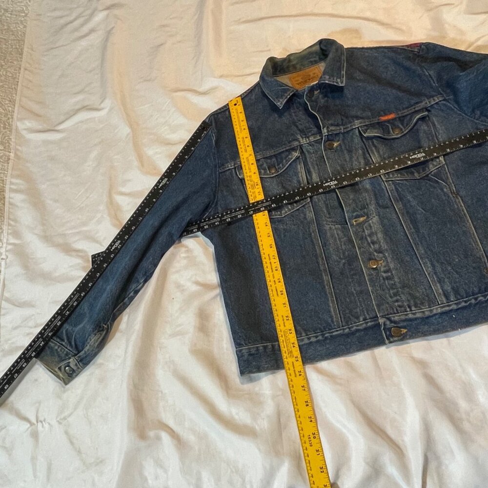 Vintage Elvis Presley Blue Jean Denim Jacket Unique Vibrant Back Print XL - Picture 10 of 16